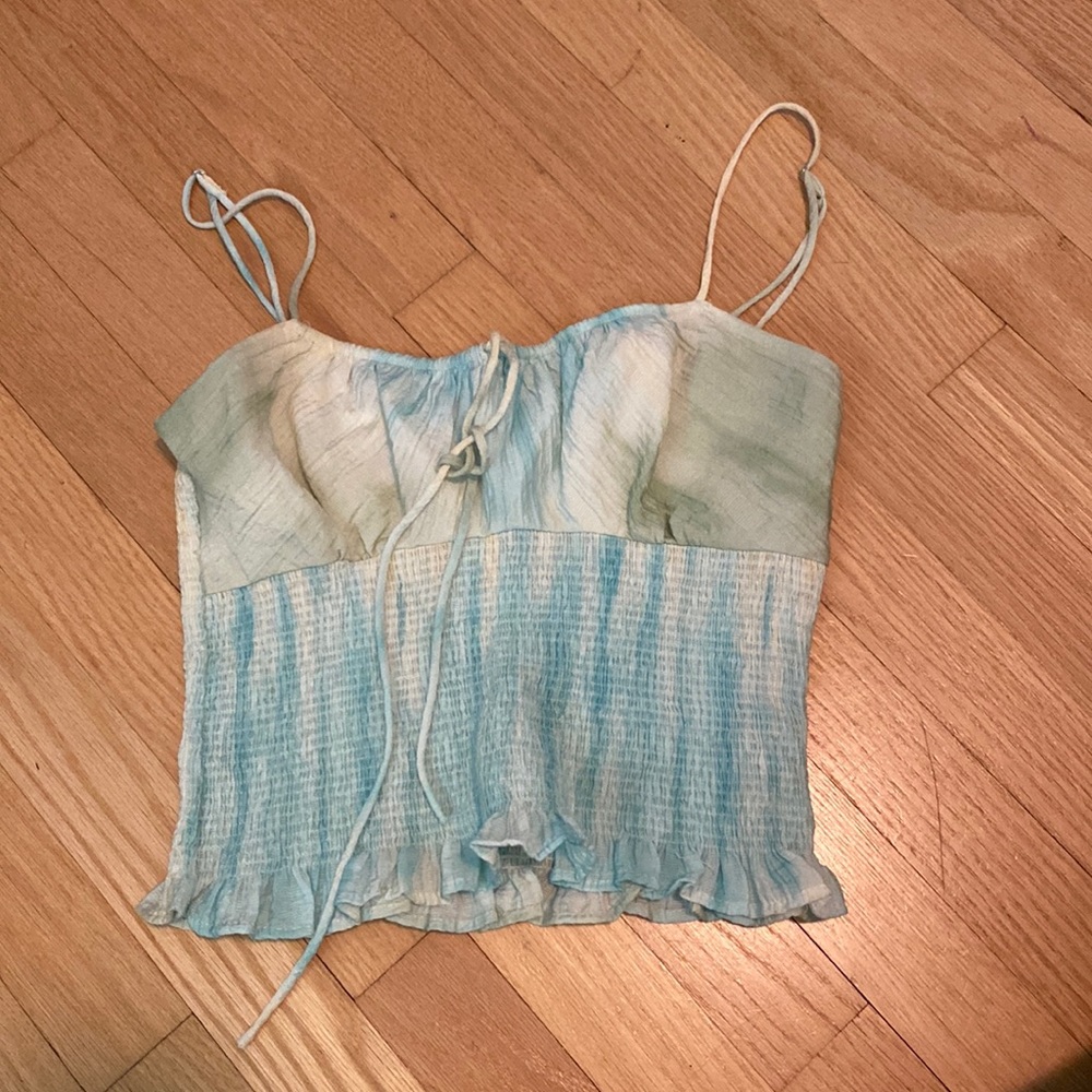 Blue green Zara top